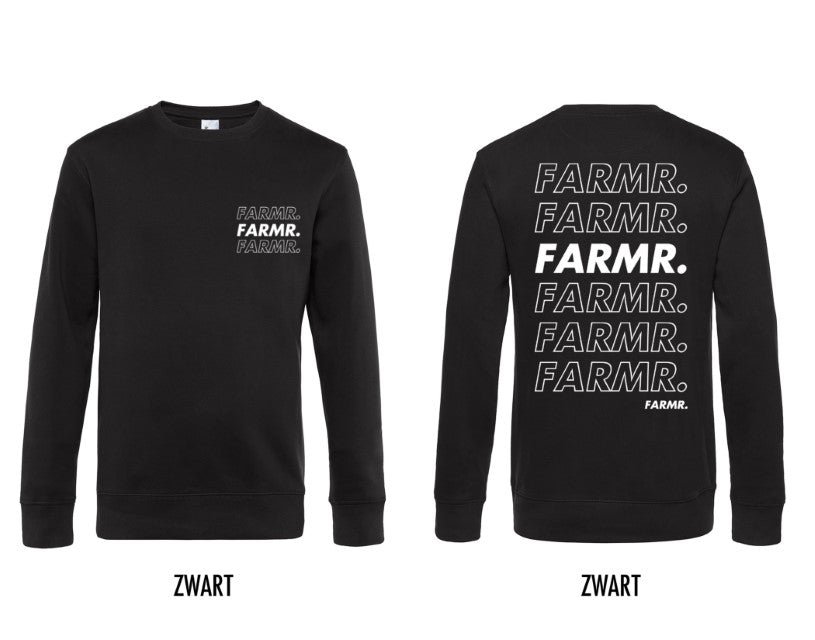 FARMR. Kids sweater met wit Cursief logo