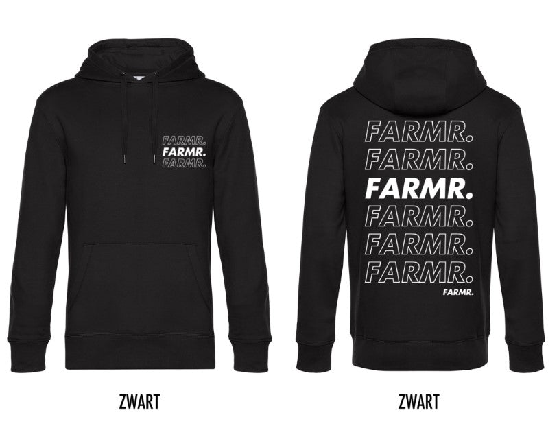 FARMR. Kids hoodie met wit Cursief logo