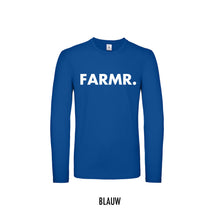 Load image into Gallery viewer, FARMR. Shirt lange mouwen met grote witte volle letters
