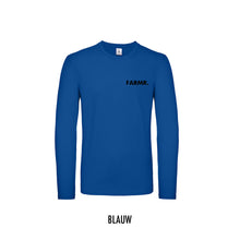 Load image into Gallery viewer, FARMR. Shirt lange mouwen met kleine zwarte volle letters
