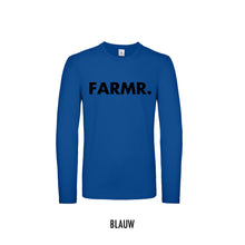 Load image into Gallery viewer, FARMR. Shirt lange mouwen met grote zwarte volle letters
