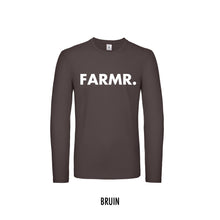 Load image into Gallery viewer, FARMR. Shirt lange mouwen met grote witte volle letters
