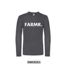 Load image into Gallery viewer, FARMR. Shirt lange mouwen met grote witte volle letters
