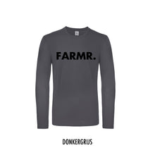 Load image into Gallery viewer, FARMR. Shirt lange mouwen met grote zwarte volle letters
