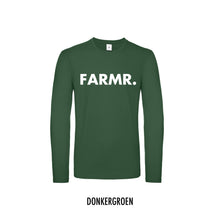 Load image into Gallery viewer, FARMR. Shirt lange mouwen met grote witte volle letters
