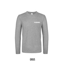 Load image into Gallery viewer, FARMR. Shirt lange mouwen met kleine witte volle letters
