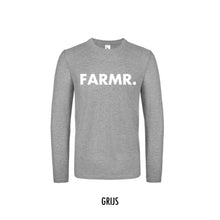 Load image into Gallery viewer, FARMR. Shirt lange mouwen met grote witte volle letters
