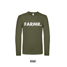 Load image into Gallery viewer, FARMR. Shirt lange mouwen met grote witte volle letters
