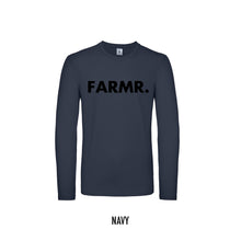 Load image into Gallery viewer, FARMR. Shirt lange mouwen met grote zwarte volle letters
