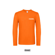 Load image into Gallery viewer, FARMR. Shirt lange mouwen met kleine witte volle letters
