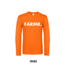 Load image into Gallery viewer, FARMR. Shirt lange mouwen met grote witte volle letters
