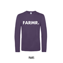 Load image into Gallery viewer, FARMR. Shirt lange mouwen met grote witte volle letters
