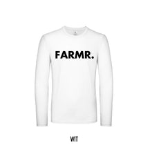 Load image into Gallery viewer, FARMR. Shirt lange mouwen met grote zwarte volle letters
