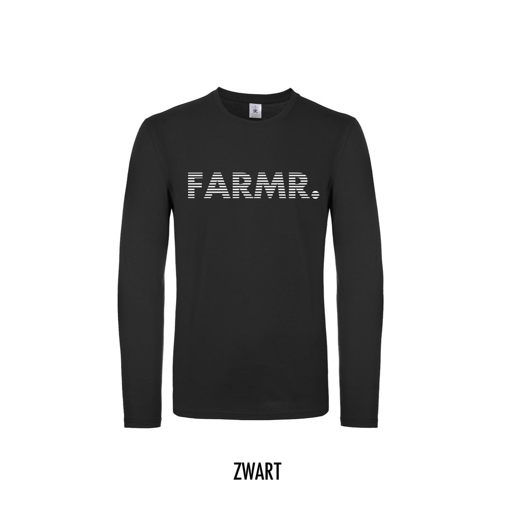 FARMR. Shirt lange mouwen met wit stripe logo