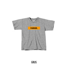 Load image into Gallery viewer, FARMR. Kids shirt met geel block logo
