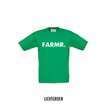 Load image into Gallery viewer, FARMR. Kids shirt met grote witte volle letters
