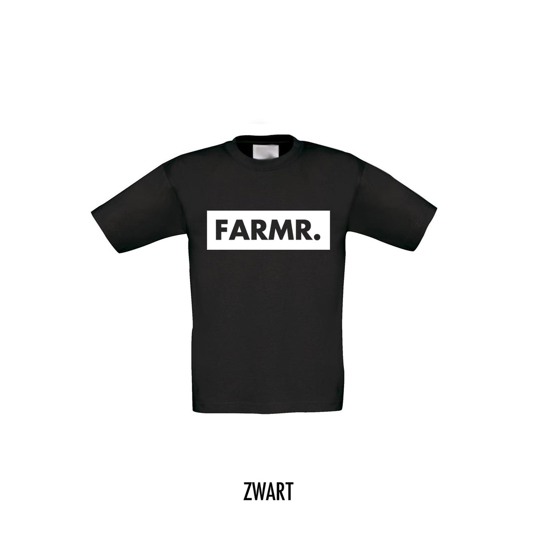 FARMR. Kids shirt met groot wit block logo