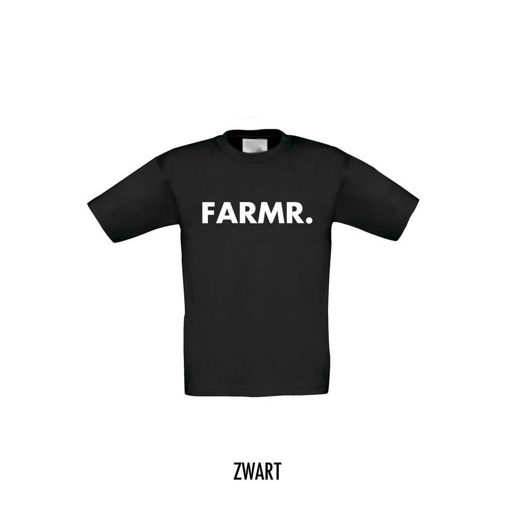 FARMR. Kids shirt met grote witte volle letters