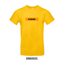 Load image into Gallery viewer, FARMR. Kleuren Shirt met geel block logo
