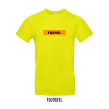 Load image into Gallery viewer, FARMR. Kleuren Shirt met geel block logo
