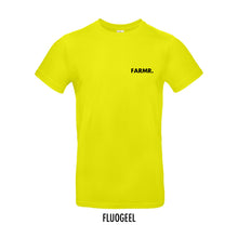 Load image into Gallery viewer, FARMR. Kleuren Shirt met kleine zwarte volle letters
