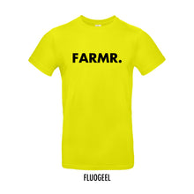 Load image into Gallery viewer, FARMR. Kleuren Shirt met grote zwarte volle letters
