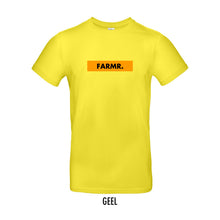 Load image into Gallery viewer, FARMR. Kleuren Shirt met geel block logo
