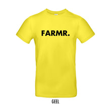 Load image into Gallery viewer, FARMR. Kleuren Shirt met grote zwarte volle letters
