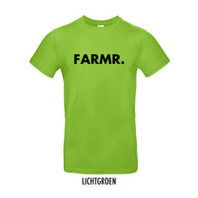 Load image into Gallery viewer, FARMR. Kleuren Shirt met grote zwarte volle letters
