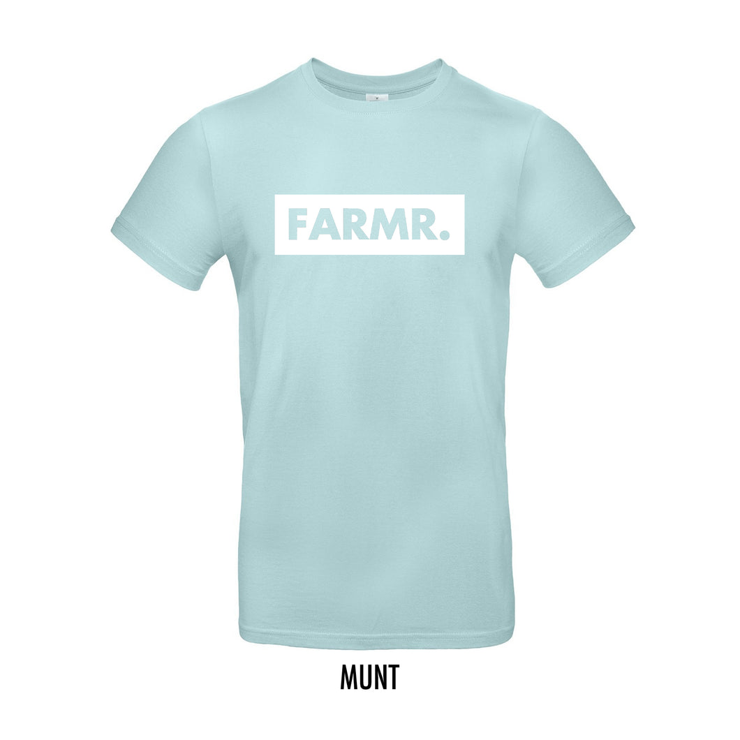 FARMR. Pastel Shirt met groot wit block logo