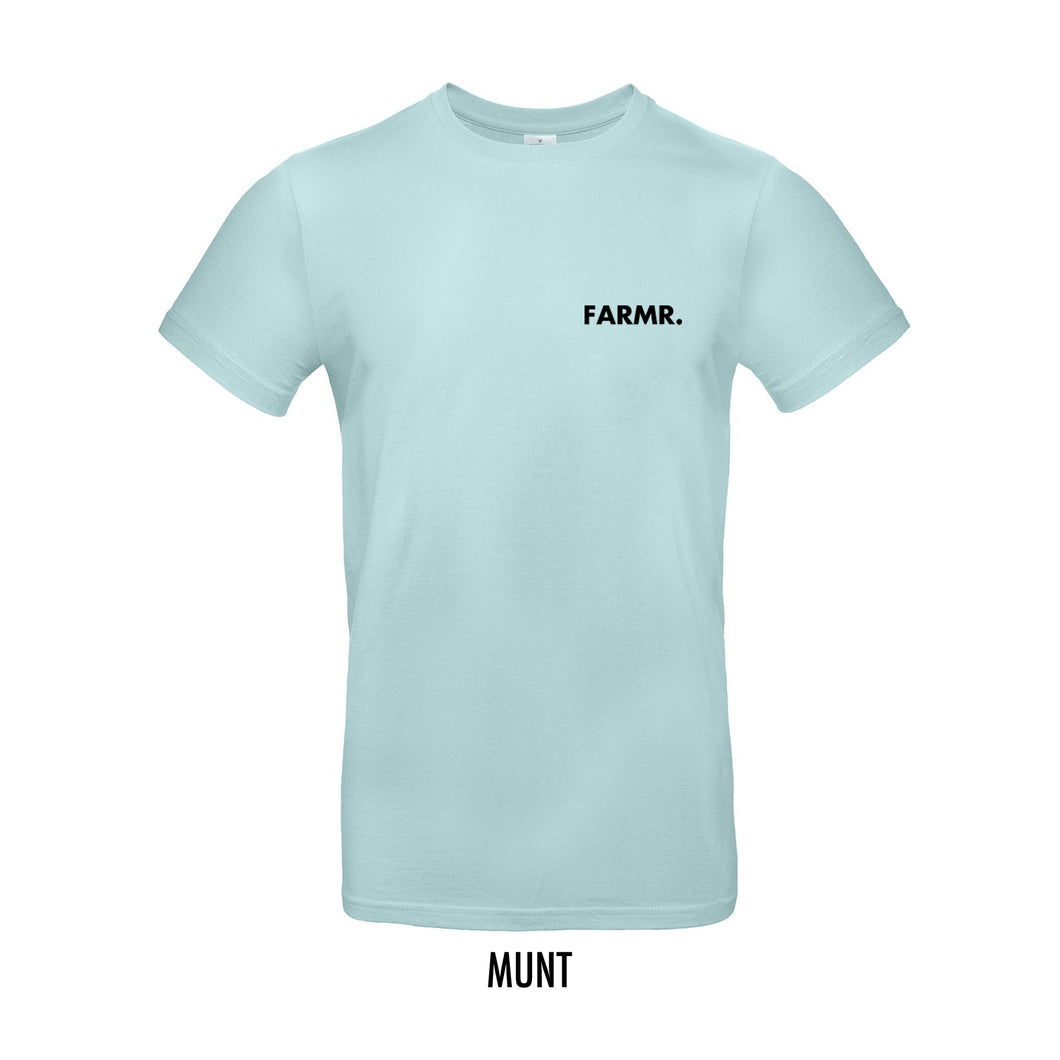 FARMR. Pastel Shirt met kleine zwarte volle letters