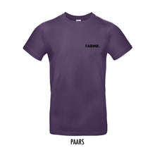 Load image into Gallery viewer, FARMR. Kleuren Shirt met kleine zwarte volle letters
