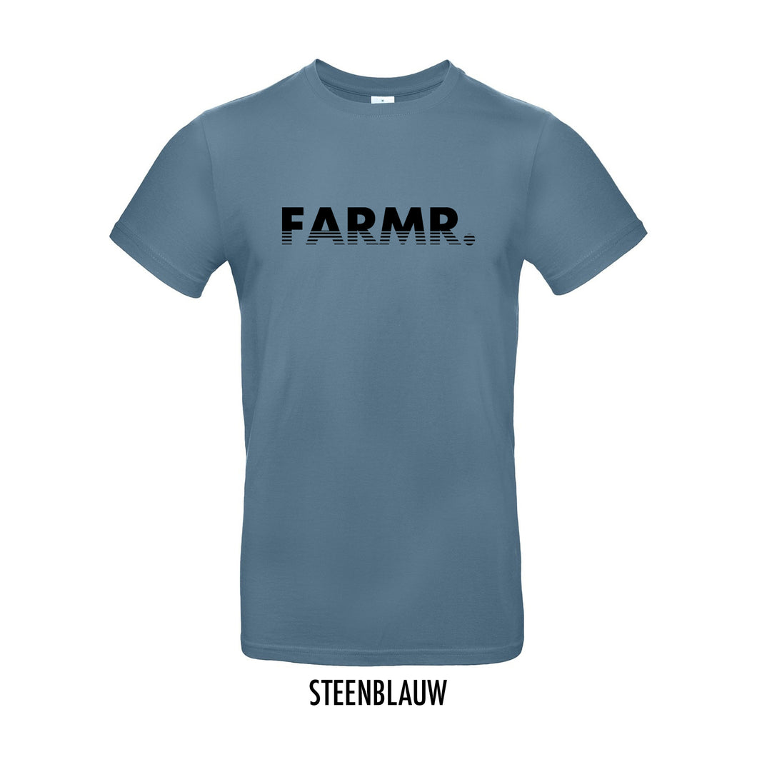 FARMR. Kleuren Shirt met zwart fade logo