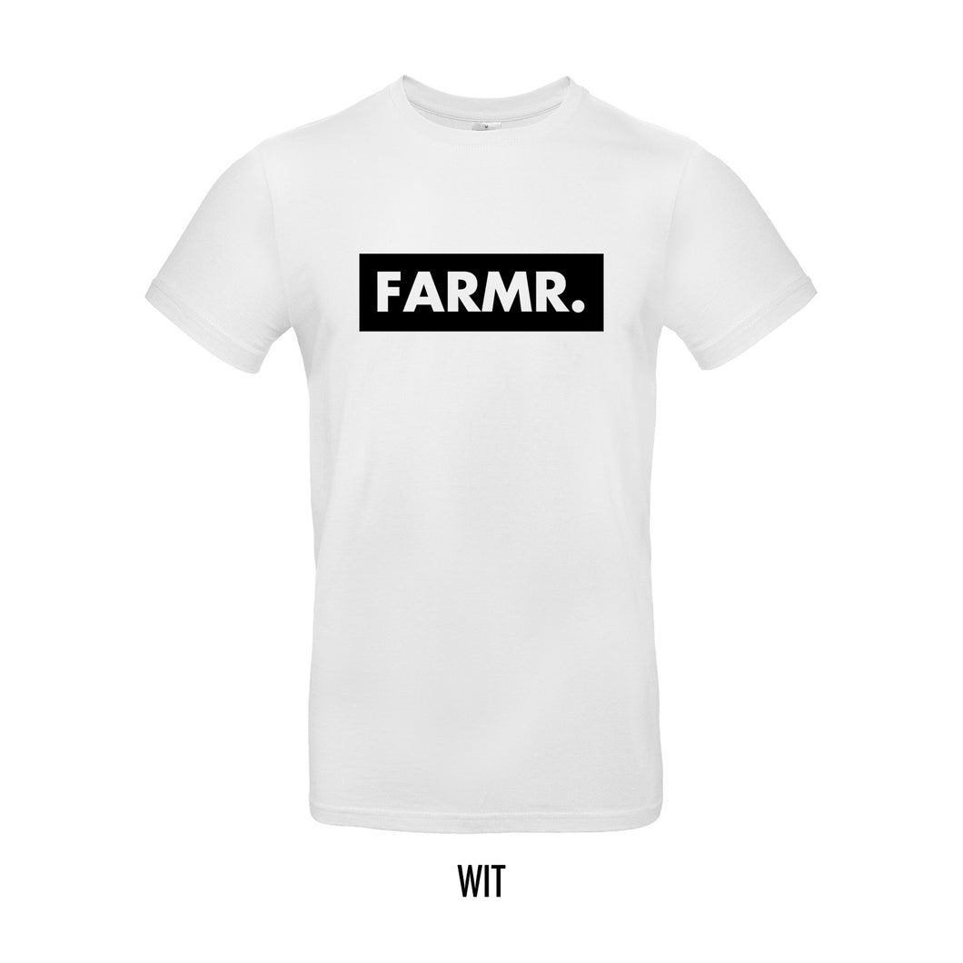 FARMR. Basic Shirt met groot zwart block logo