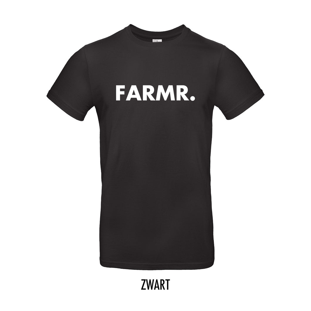 FARMR. Basic Shirt met grote witte volle letters