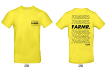 Afbeelding in Gallery-weergave laden, FARMR. Kleuren Shirt met zwart cursief logo
