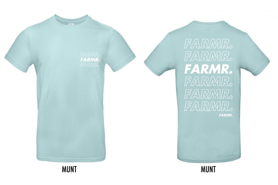 FARMR. Pastel Shirt met wit cursief logo