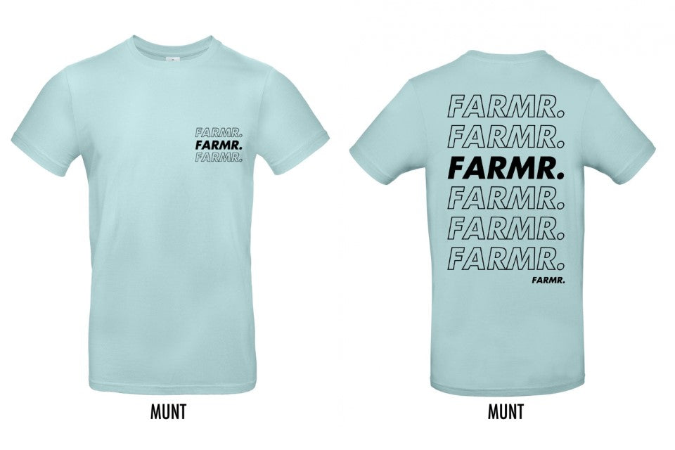 FARMR. Pastel Shirt met zwart cursief logo