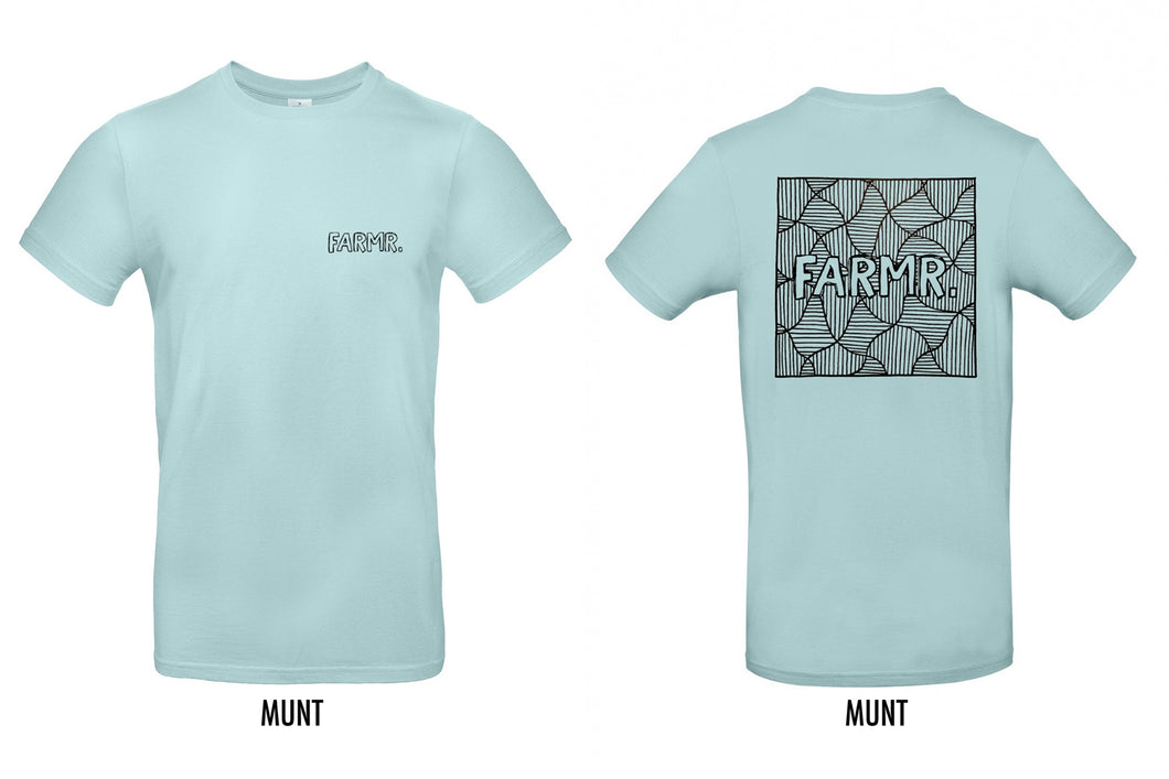 FARMR. Pastel Shirt met zwart square logo