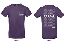 Afbeelding in Gallery-weergave laden, FARMR. Kleuren Shirt met wit cursief logo
