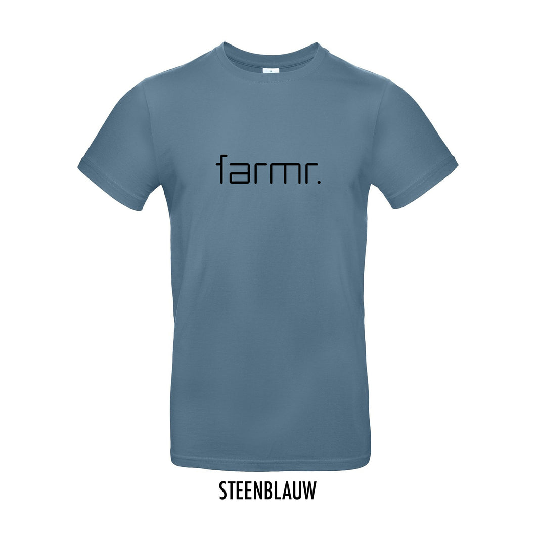 FARMR. Kleuren Shirt met zwart slim logo