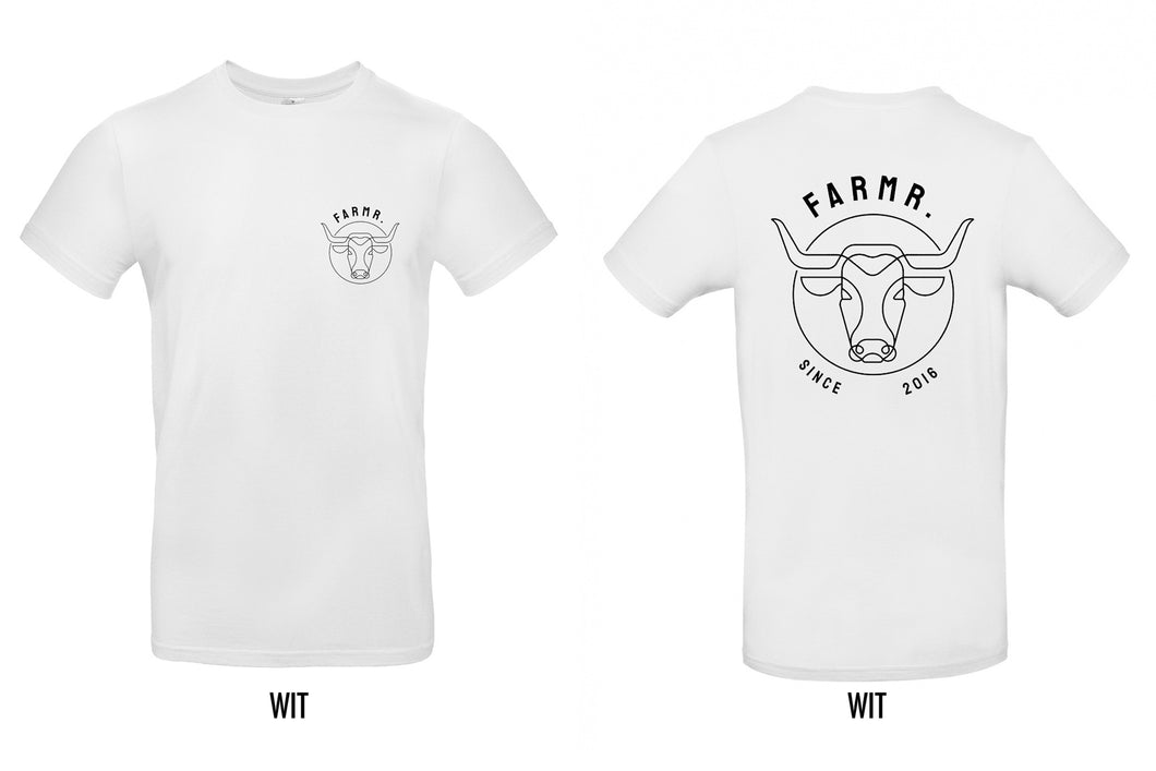 FARMR. Basic Shirt met zwart bull logo