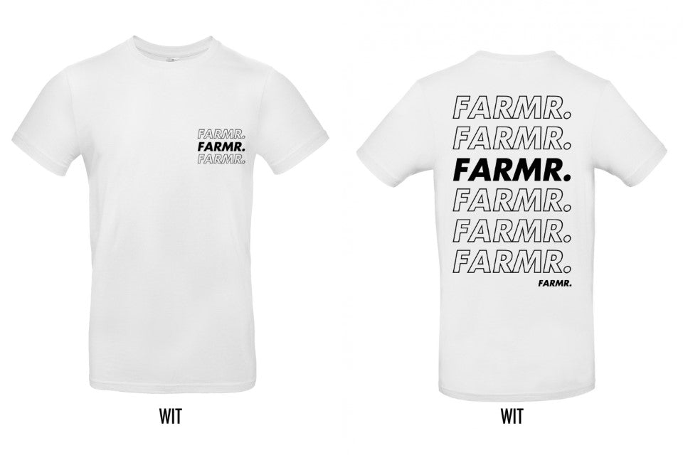 FARMR. Basic Shirt met zwart cursief logo