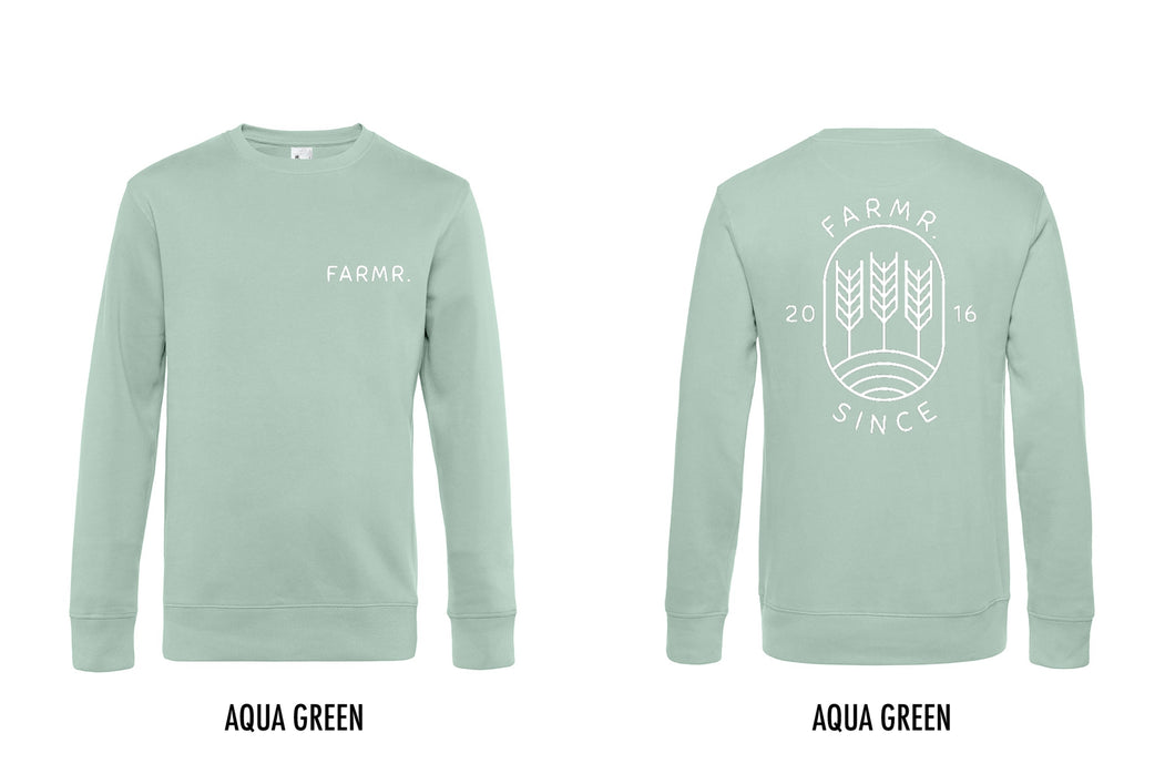 FARMR. Pastel Sweater met wit graan logo