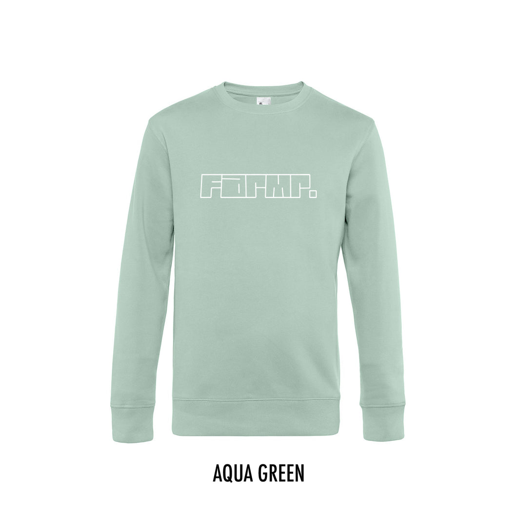 FARMR. Pastel Sweater met wit graffiti logo