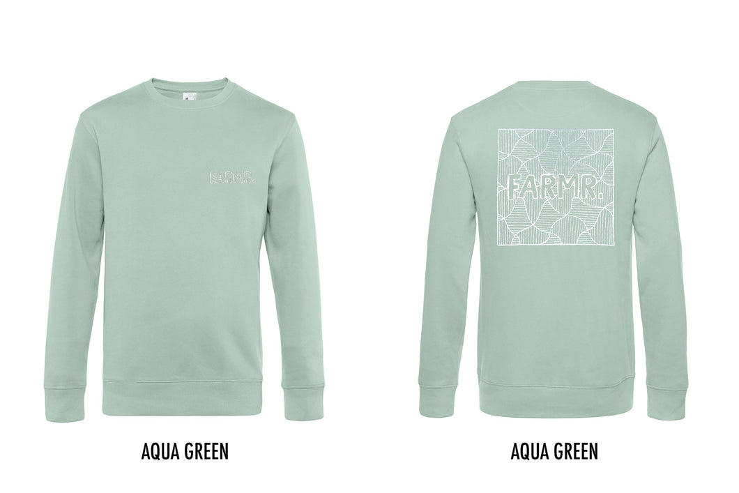 FARMR. Pastel Sweater met wit square logo