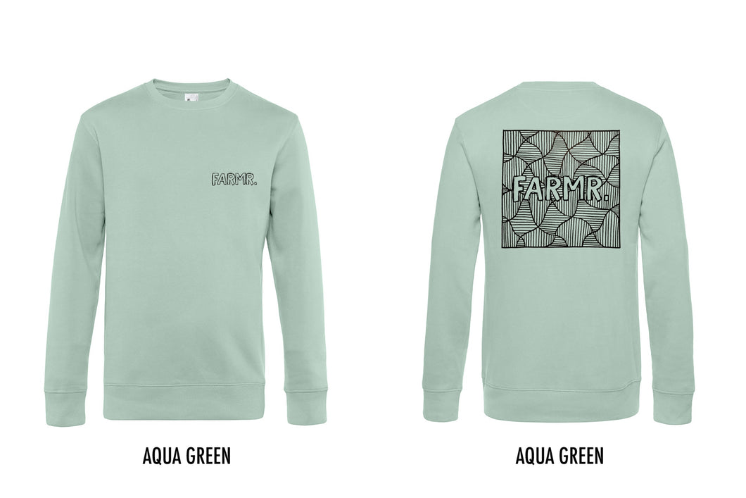 FARMR. Pastel Sweater met zwart square logo