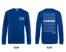 Afbeelding in Gallery-weergave laden, FARMR. Kleuren Sweater met wit cursief logo
