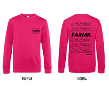 Afbeelding in Gallery-weergave laden, FARMR. Kleuren Sweater met zwart cursief logo
