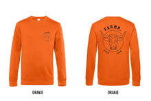 Afbeelding in Gallery-weergave laden, FARMR. Kleuren Sweater met zwart bull logo
